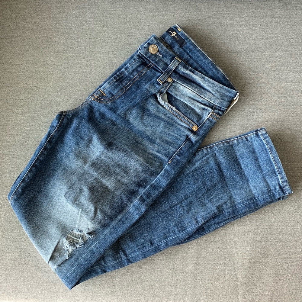 7 FOR ALL MANKIND Patch Detail Skinny Jeans